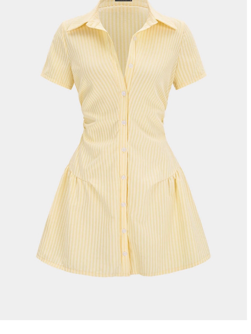 Micas Yellow Striped Shirt Dress